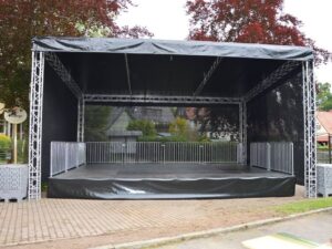 Bühne 8x6m komplett mit Dach & Seitenwänden (Baubuch frei)